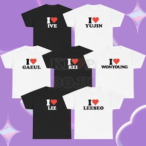 I heart ive member version unisex kpop t-shirt love meme concert dive fan gift