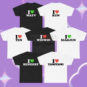 I heart wayv member version unisex kpop t-shirt love meme concert nctzen fan gift