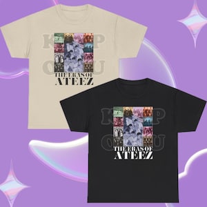 Camiseta inspirada na turnê das eras do Ateez, presente personalizado para um fã minúsculo para um show de K-pop