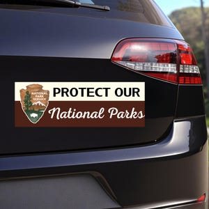 Protect Our National Parks Vinyl Bumper Stickers - Protect National Parks Car sticker - Public Lands Car Decal - Gift For Hikers and Campers