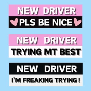 New Driver Sticker Pack: Funny Student Driver Decals