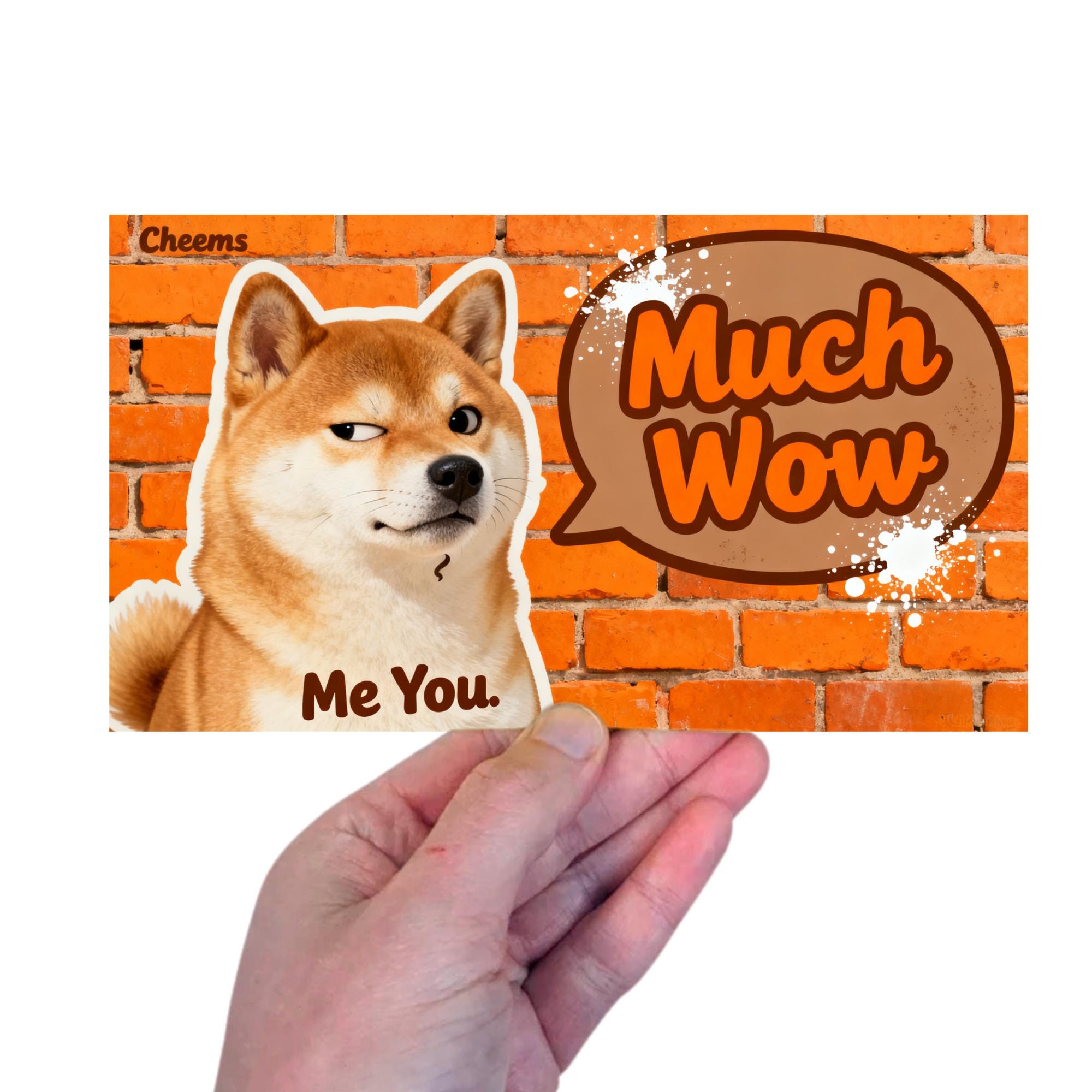 Much Wow Doge Bumper Sticker - Funny Cheems Meme Car Decal - Etsy Israel, image size:2000x2000