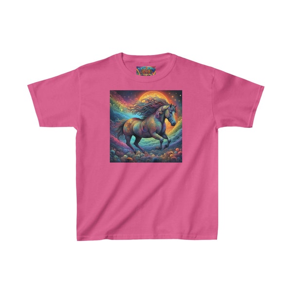 Freedom Ride, Horse, Fantasy, Dreamy Pony Kids Heavy Cotton™ Tee