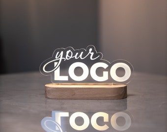 Custom Logo Light Lamp, Corporate Gifts, Wood Business Logo Night Light, Custom Logo Sign, Logo LED Light, Business Brand Logo Table Light