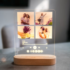 Personalized Gift Song Plaque with Any Photo Song Any Playlist, Album Cover Music Plaque, Anniversary Gift for Him or Her
