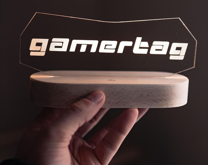 Custom Gamertag, Twitch Channel Gamertag, Streamer Light Sign, Gaming Name Acrylic Plaque, Gamer Gifts, Gaming Decor, Name or Gamer