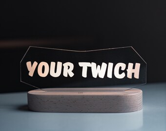 Custom Twitch Streamer Name Sign, Personalized Gamer Tag LED Light, Gaming Room Decor, Gift for Content Creator, YouTube Channel Prop