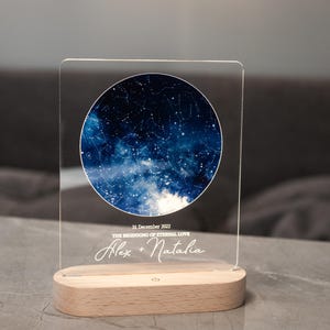 Carte des étoiles personnalisée par date, carte de la constellation par date, localisation des étoiles, cadeau pour couple, cadeau de mariage, cadeau d'anniversaire, nuit étoilée Retenez cette date