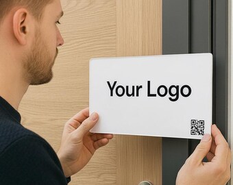 Custom Office Door Sign with Logo, Personalized Business Name Plate Wall, Acrylic Reception Sign, Modern Lobby Decor, Company Welcome Plaque