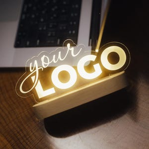 Custom Logo Light Lamp, Corporate Gifts, Wood Business Logo Night Light, Custom Logo Sign, Logo LED Light, Business Brand Logo Table Light
