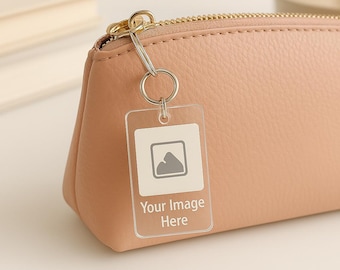Luggage Tag, Custom Photo Keychain, Acrylic Bag Tag for Travel, Unique Travel Gift, Suitcase ID Tag, Backpack Charm