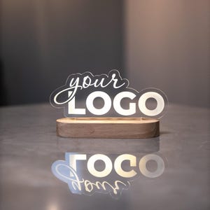 Lámpara de luz con logotipo personalizado, regalos corporativos, luz nocturna de madera con logotipo empresarial, letrero con logotipo personalizado, luz LED con logotipo, lámpara de mesa con logotipo de marca empresarial