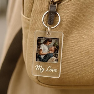 Porte-clés avec photo de famille, cadeau personnalisé avec message, porte-clés avec photo de mariage personnalisé, porte-clés d'anniversaire