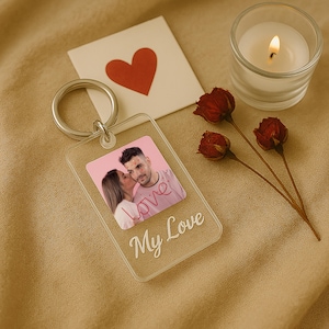 Benutzerdefinierte Nachricht Schlüsselbund, jedes Foto und jeden Text Schlüsselbund, Foto Geschenke, personalisierte Foto Schlüsselring, Geburtstagsgeschenk für Familie, Freunde, Paare