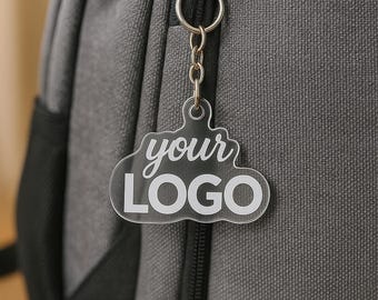 Llavero con logotipo personalizado, regalos corporativos, llavero acrílico con logotipo, llavero acrílico de marca de empresa, logotipo de marca comercial, regalos corporativos al por mayor