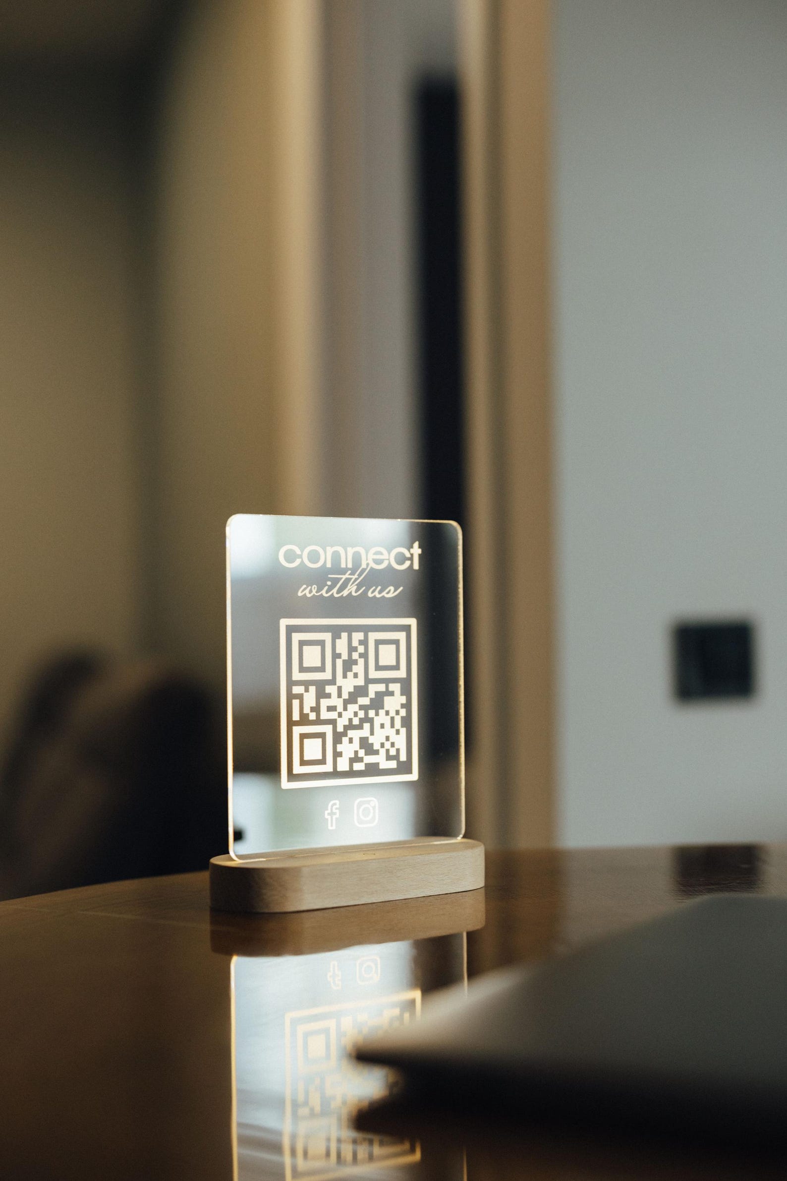 QR Code Social Media Sign, Scan to Pay Sign Business Acrylic, Lets Get ...
