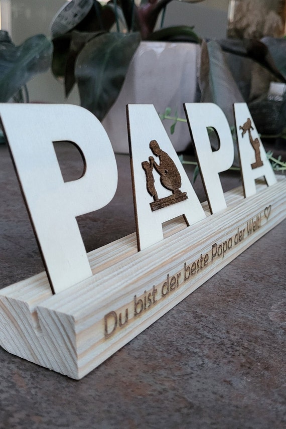 Kit De Letras De Madera Con LED Para Mamá Y Papá – Manualidades Con Pinturas, Pinceles Y Pegatinas, Regalo Para El Día Del Padre O De La Madre