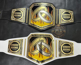 Engraved Tag Team Championship Belt Set: Custom Couple Gift