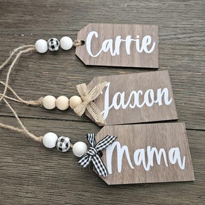 Wooden Stocking Name Tag