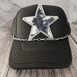Cow Print Star Patch Hat
