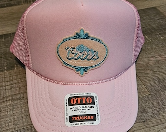 Pink Trucker Hat Coors Logo, coors hat, cute hat, country hat, Cowgirl hat, trendy hat, women's trucker hat