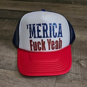 Merica F Yeah! Hat, USA hat, American hat, patriotic hat, 4th of july hat, Maga hat