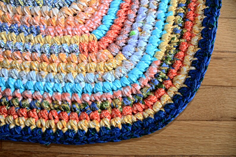 Hand Crocheted Oval Rag Rug Etsy