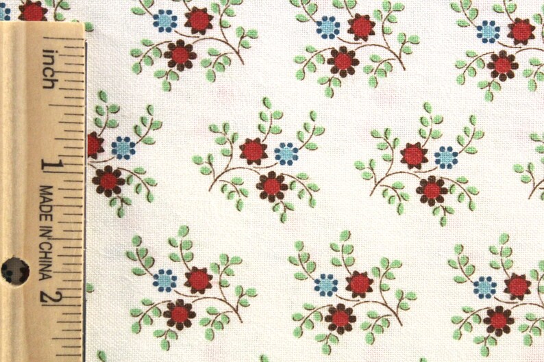 Cotton Floral Fabric on White Background Fabric By The Yard Etsy