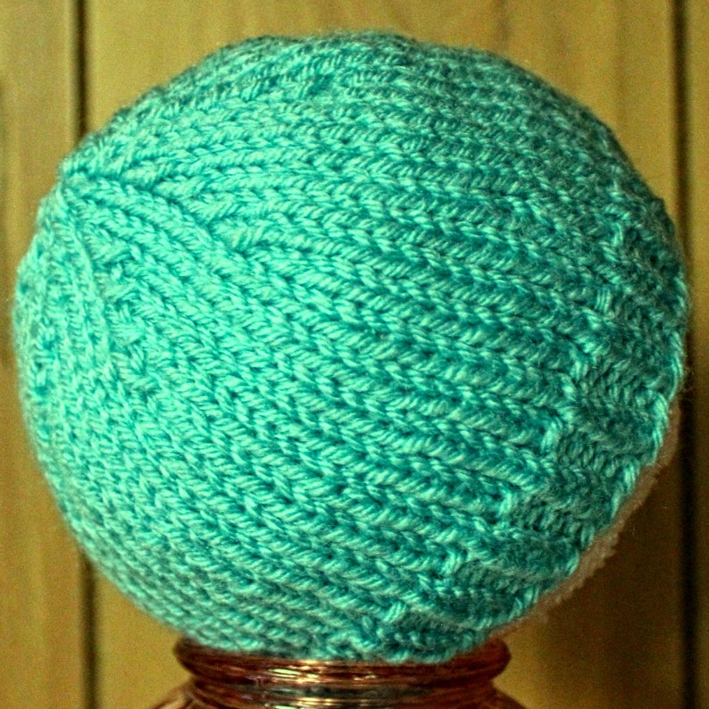 Preemie Hand Knit Beanie Hat Aquamarine