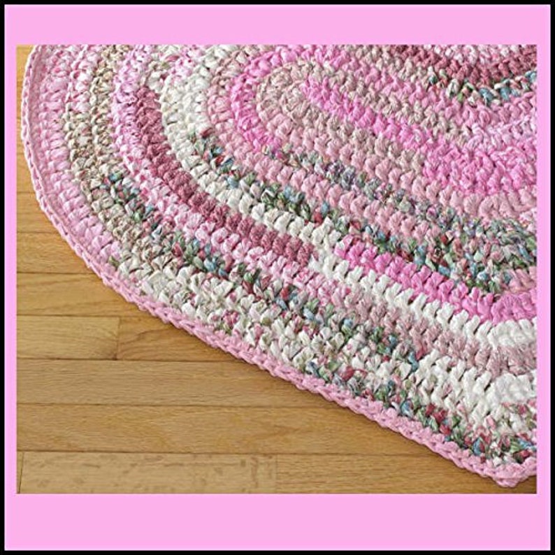 Hand Crocheted Oval Rag Rug Etsy