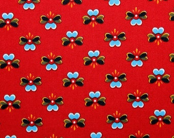 Blank Quilting Fabric, Red Fabric, Quilting Fabric, Floral Fabric, Sewing Fabric