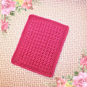 Doll Blanket Raspberry Pink Kids Pretend Play Crocheted Afghan