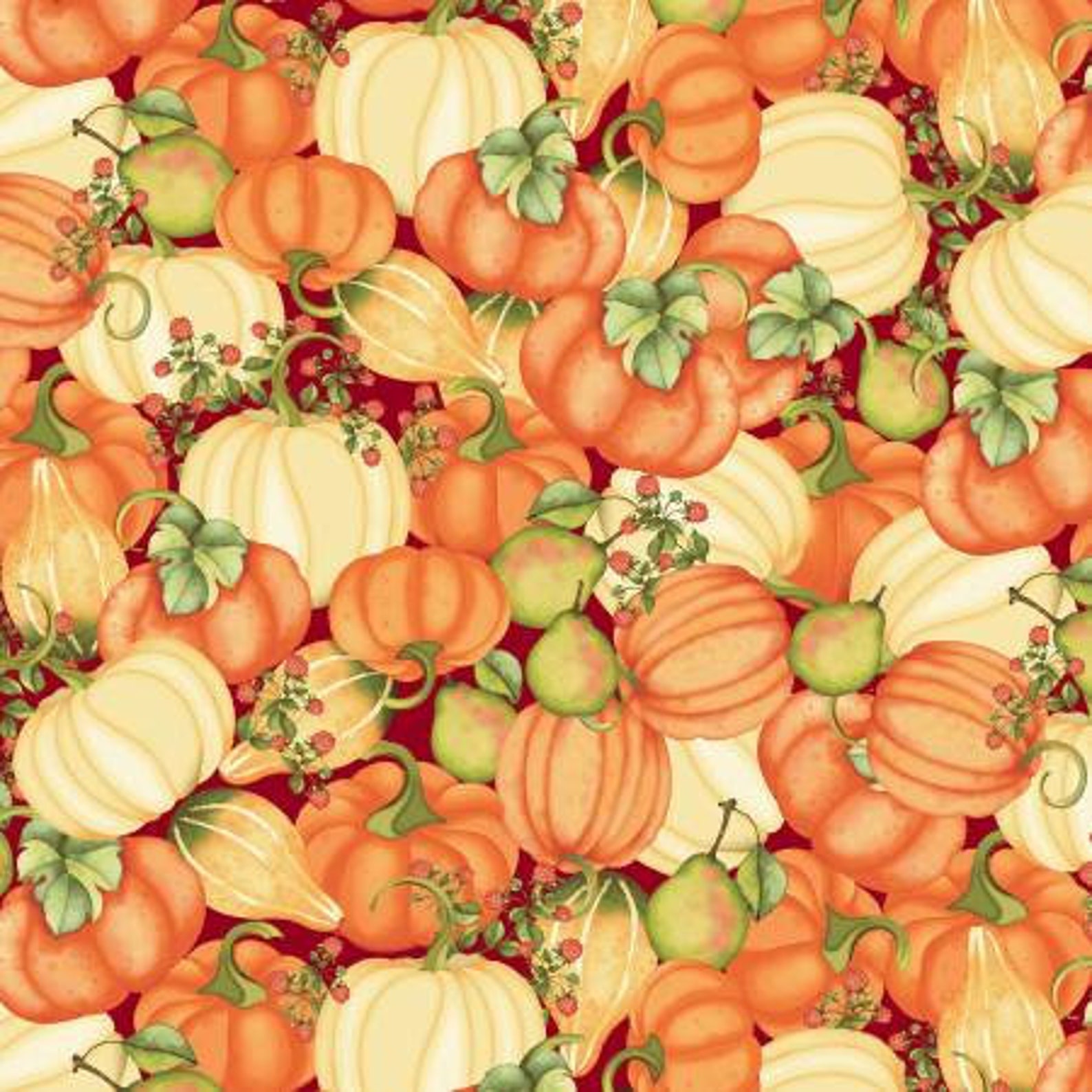 Floral Cotton Fabric With White Flowers on Red Small Print Etsy