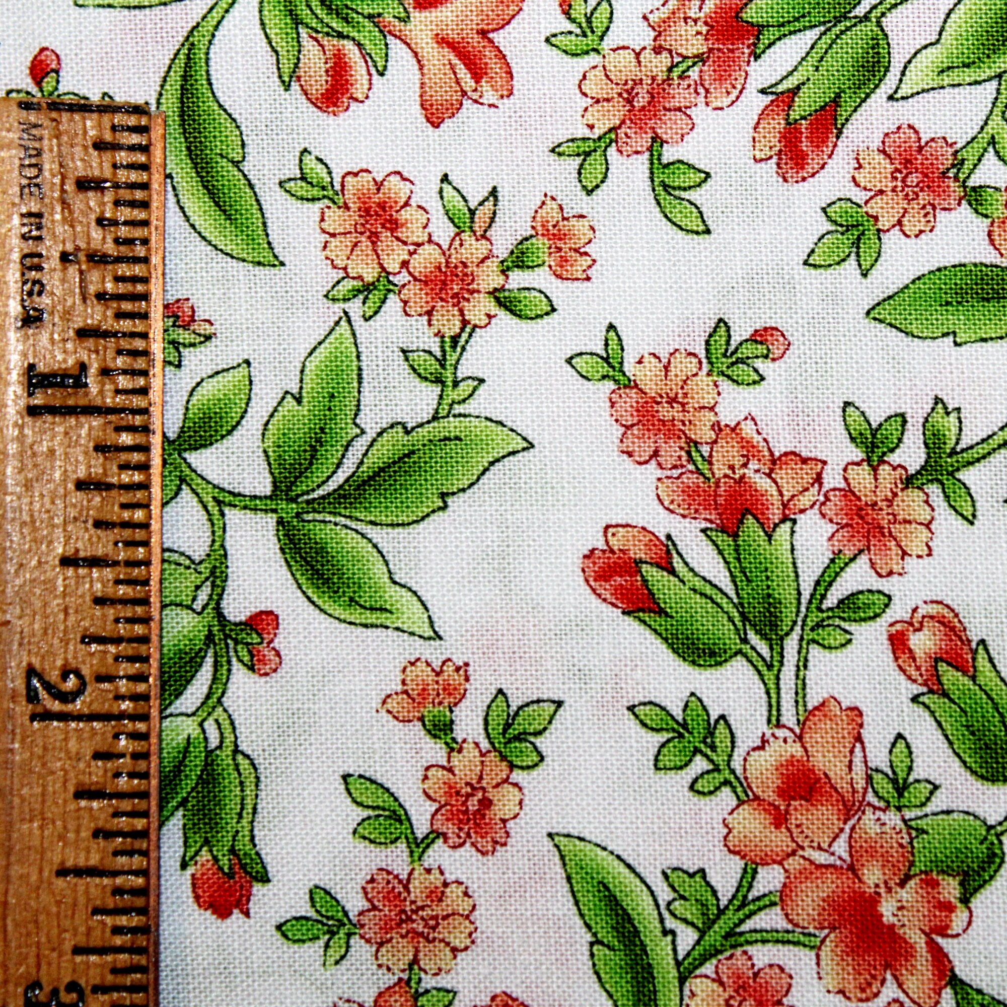 Summertime Floral Cotton Sewing Quilting Fabric Orange | Etsy