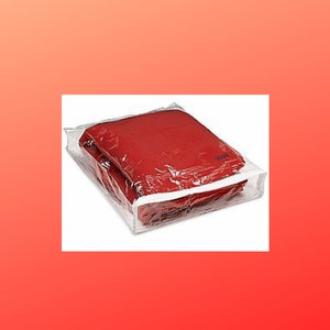 A plastic vinyl bag with a zipper that opens at the side to slip a light weight blanket or a few sweaters into.