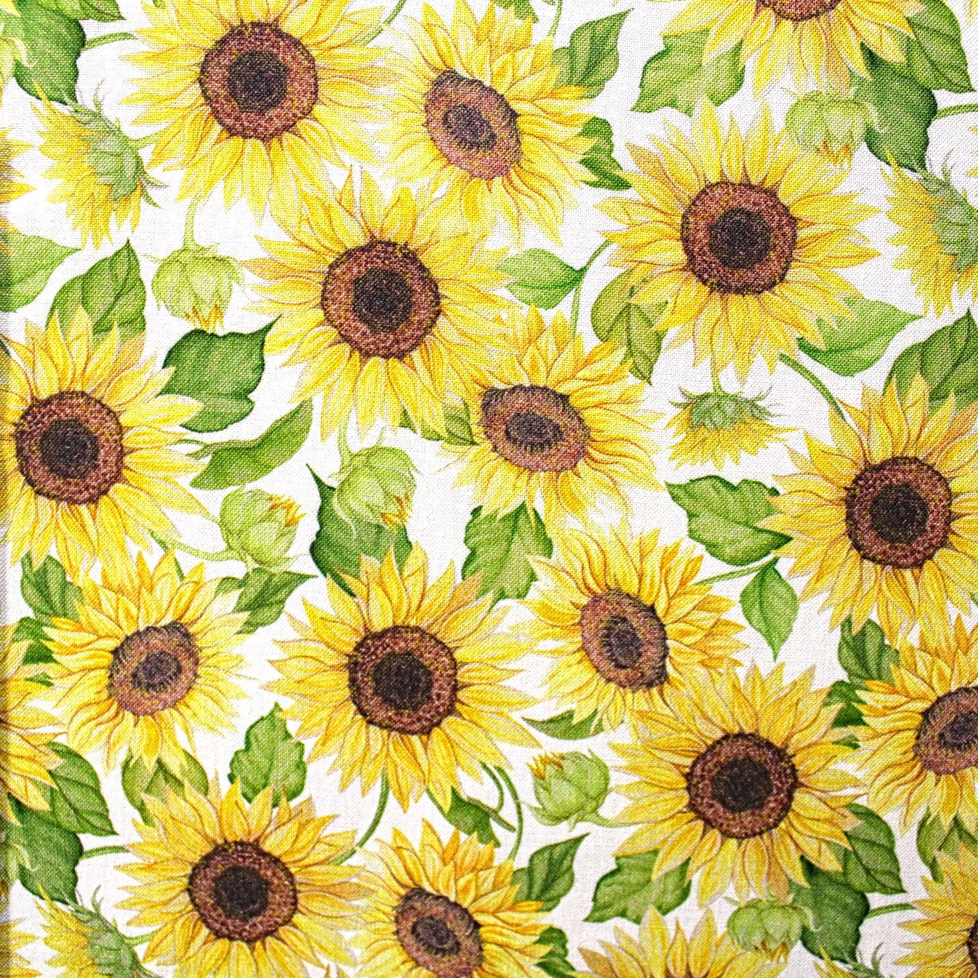 Sunflower Textiles Vibrant Sunflower Print Cotton Fabric - Springs Creative Floral Textile ...