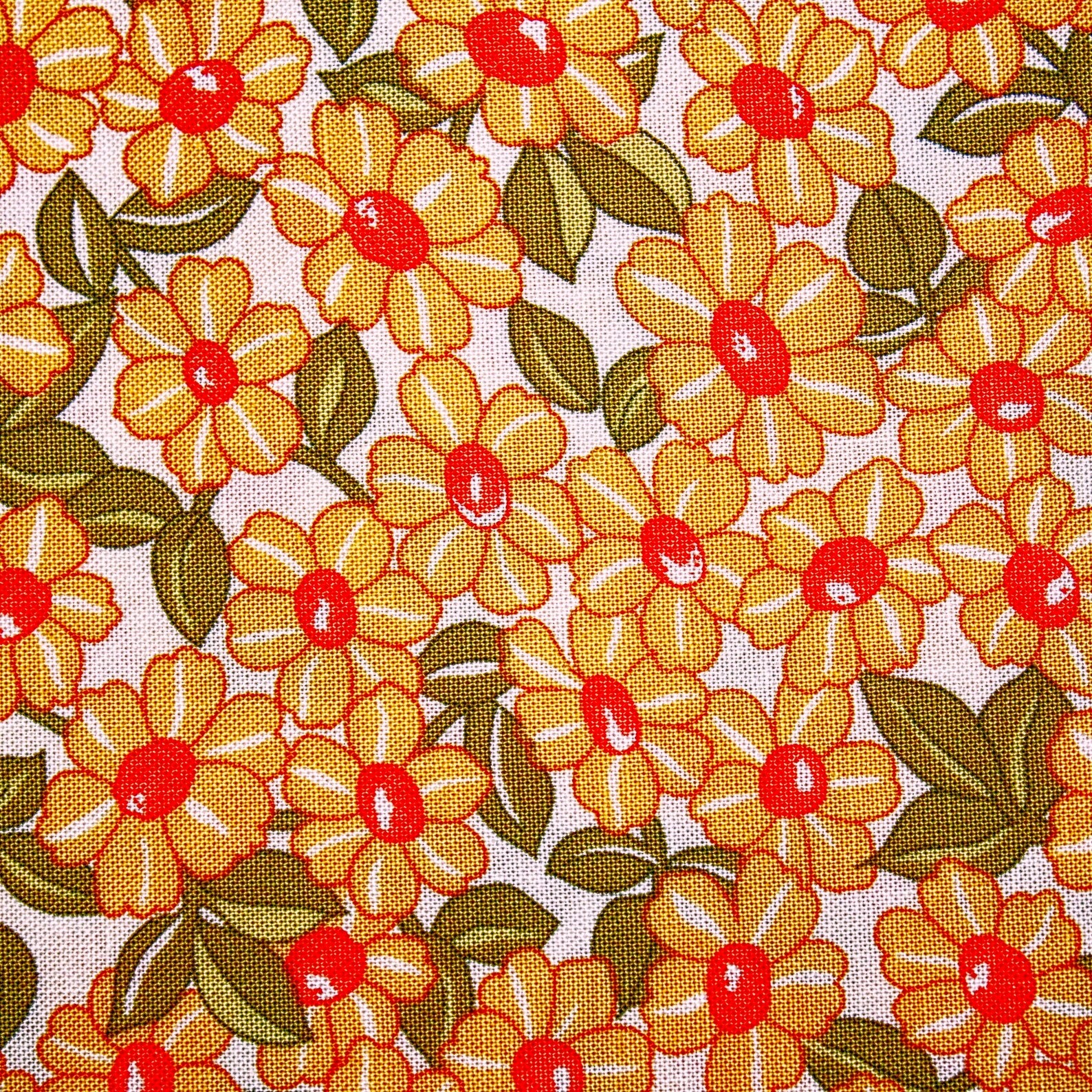 Floral Cotton Fabric With White Flowers On Red Fabric By The Etsy