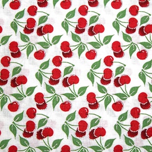 Cherry Fabric For Quilting And Sewing with Glitter - Fruit Print by Fabric Traditions
