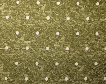 Olive Green Leaf Cotton Fabric: Buttercup Blooms Quilting Design