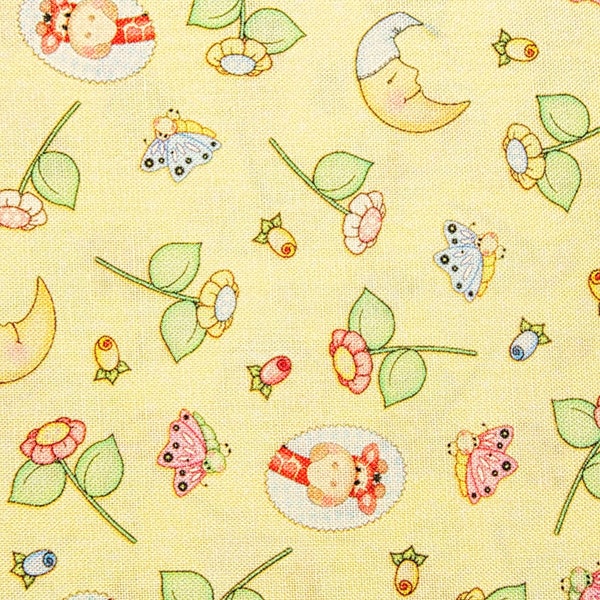 Springs Creative Fabrics, Small Print For Nursery, Bazooples Sweet Dreams, Sleepy Moon