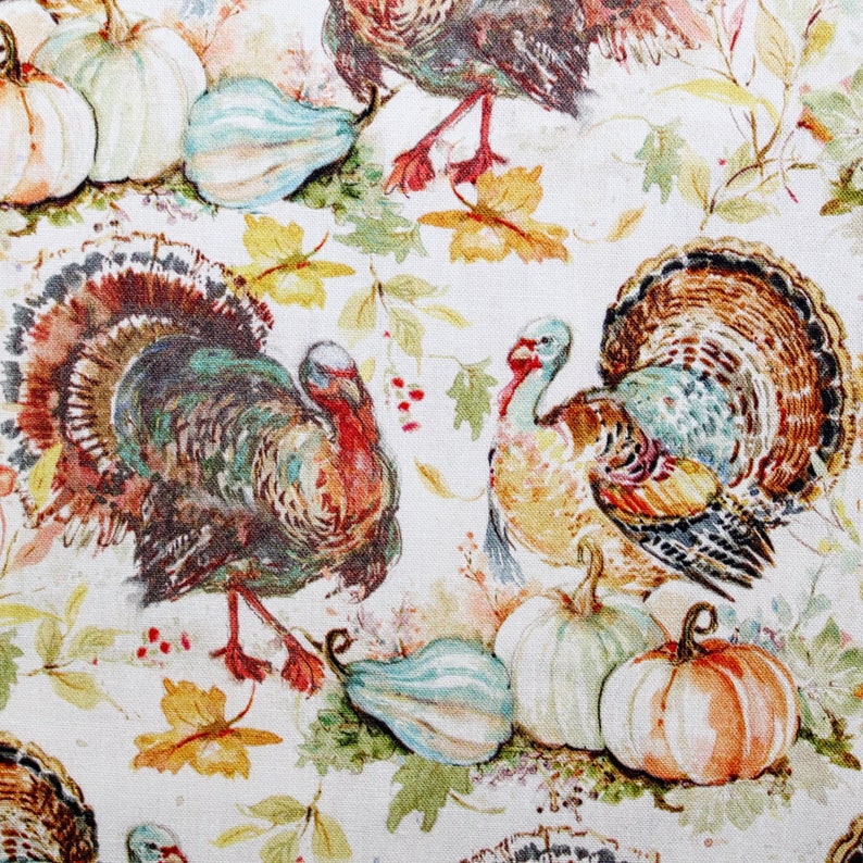 Fall Fabric by the Yard Autumn Cotton Fabric Turkey Print - Etsy