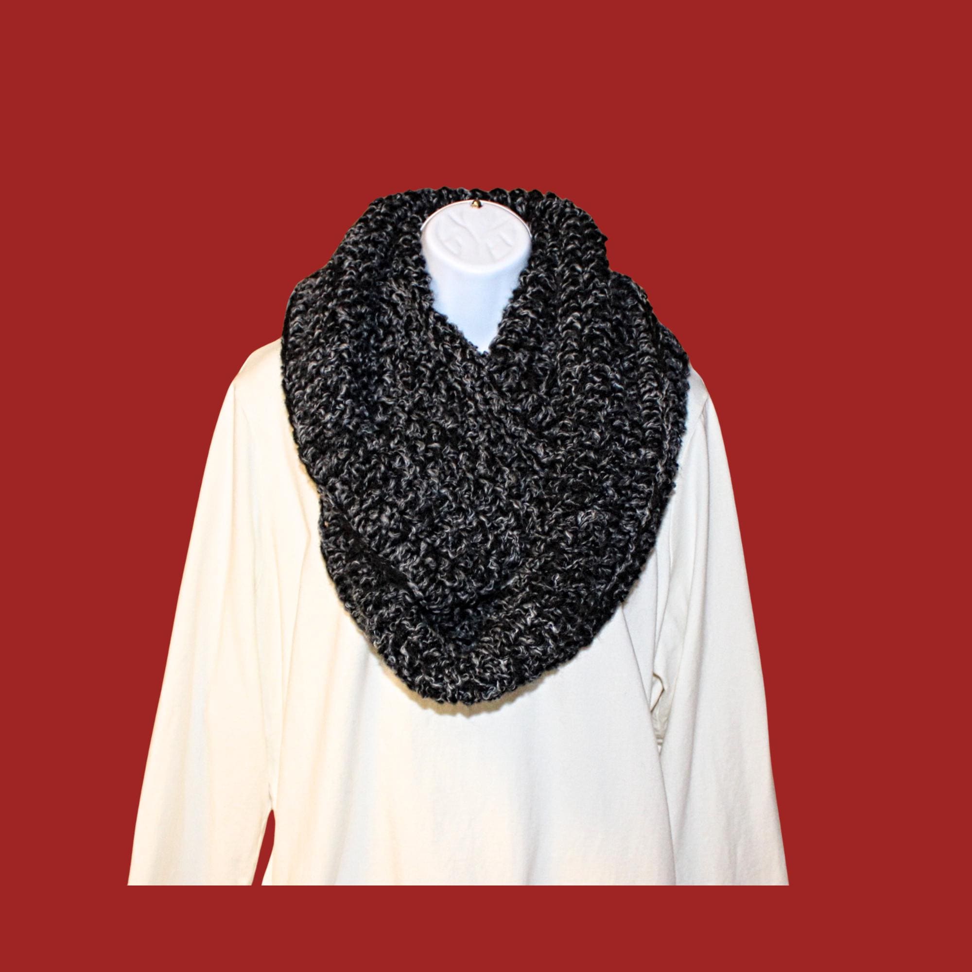 35 Beautiful and Stylish Monochrome Crochet Patterns 12 Cozy Handmade Infinity Scarf: Monochrome Elegance