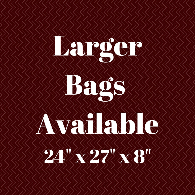 These bags are available in larger sizes in my Etsy shop.