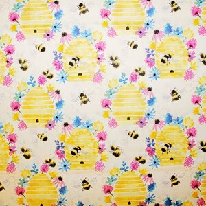 Large Print Fabric, Woodland Animal Fabric, Light Yellow Fabric, Kid Themed Fabric image 7