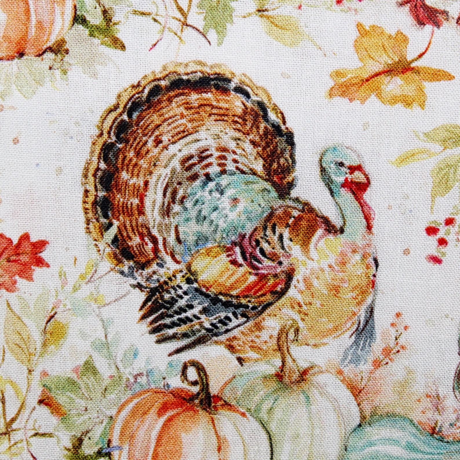 Fall Fabric by the Yard Autumn Cotton Fabric Turkey Print Etsy