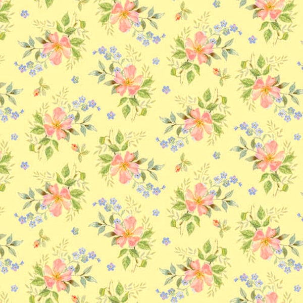 Yellow Floral Fabric Etsy