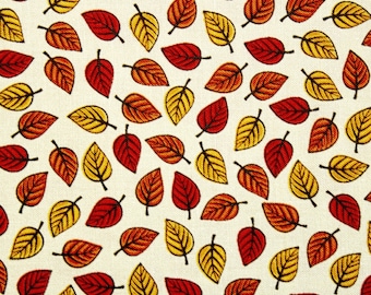Autumn Cotton Fabric Of Small Falling Leaves, Patrick Lose Fabrics