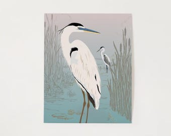 Impresión de garzas