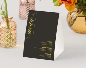 Wedding Table Menu (customizable)