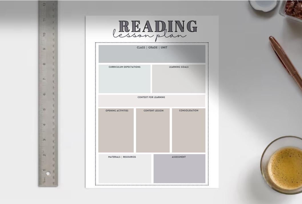 Teacher Reading Lesson Plan Template - Etsy